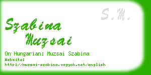 szabina muzsai business card